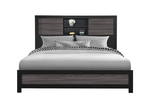 Lisbon Grey/Black Bookcase Bed