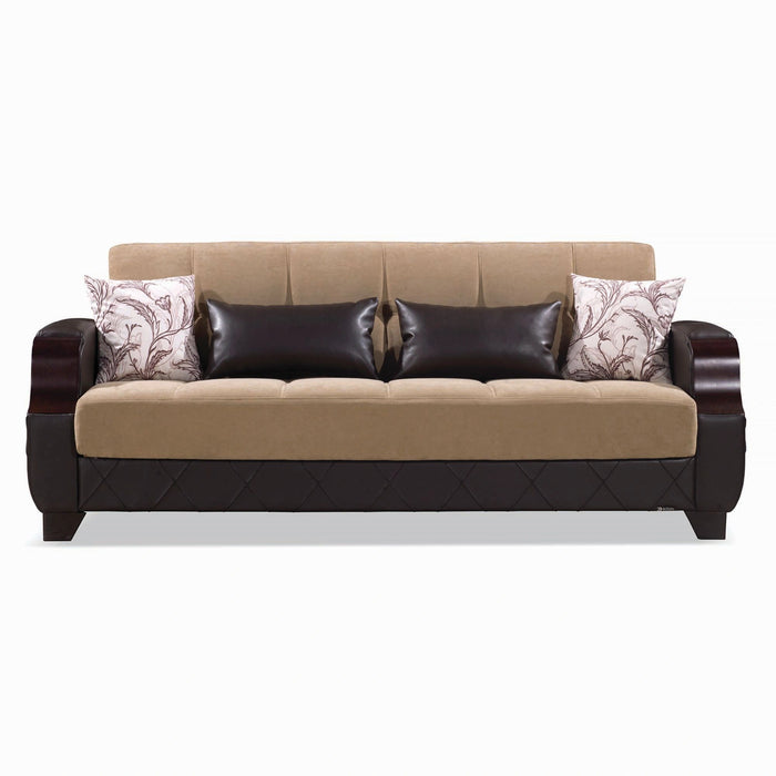 Ottomanson Molina Collection Upholstered Convertible Sofabed with Storage