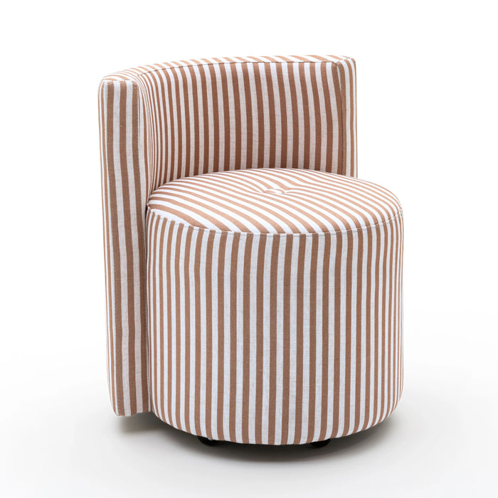 Alyssa Striped Performance Linen Rolling Desk Chair