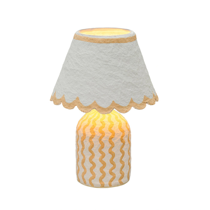 Blum Scalloped Cotton Mache Table Lamp