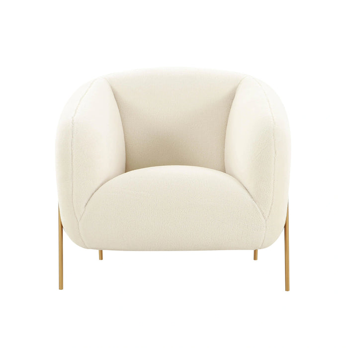 Kandra Cream Performance Vegan Shearling Accent Chair
