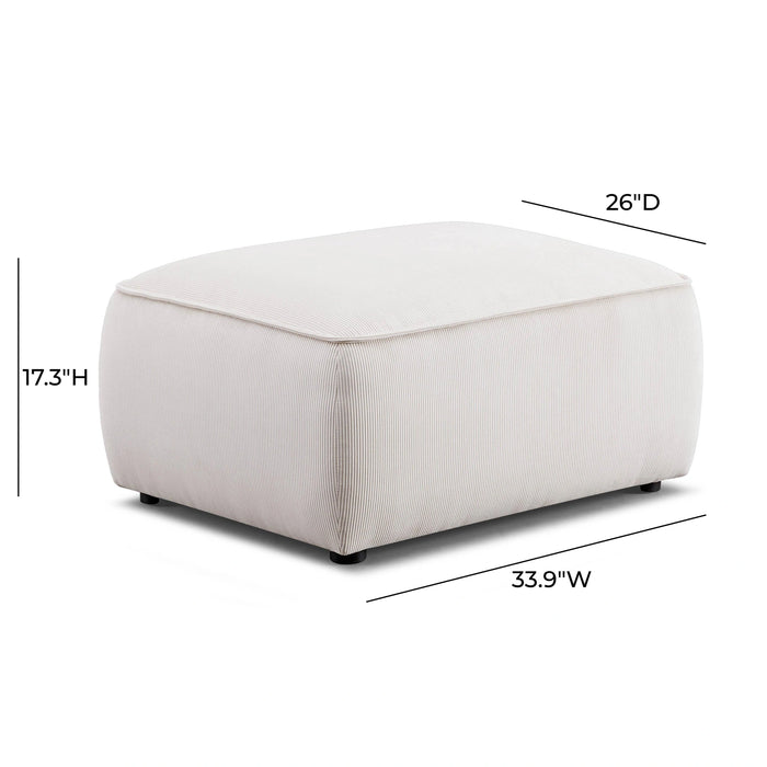 Travie Performance Corduroy Velvet Ottoman