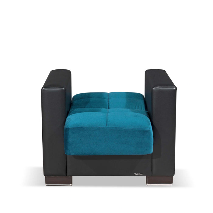 Ottomanson Armada Collection Upholstered Convertible Armchair with Storage