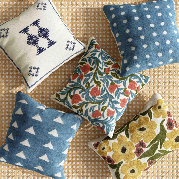 Indigo 20" Cotton Square Throw Pillow