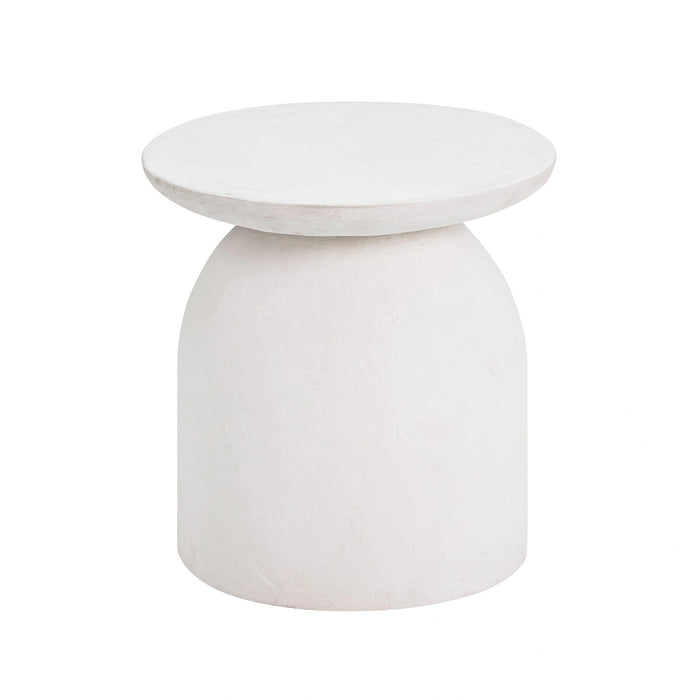 Aloe White Indoor/Outdoor Concrete Side Table