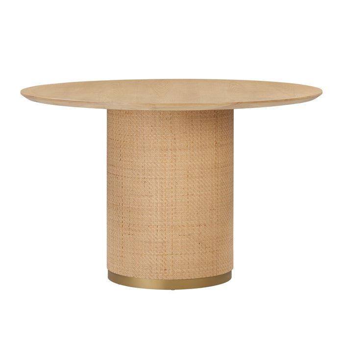 Akiba 47" Natural Ash & Rattan Round Dining Table