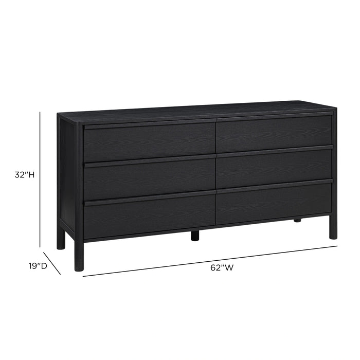Tyra 62" Ash 6-Drawer Dresser