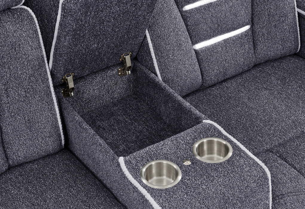 U1895 Grey P2 Console Reclining Loveseat with IS and LED