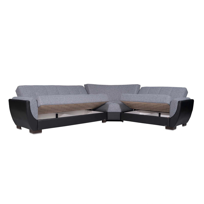Ottomanson Armada Air Collection Upholstered Convertible Sectional with Storage