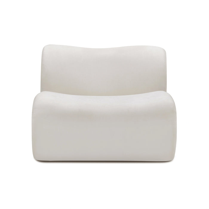 Zenith Contract-Grade Upcycled Fabric Cream Armless Chair