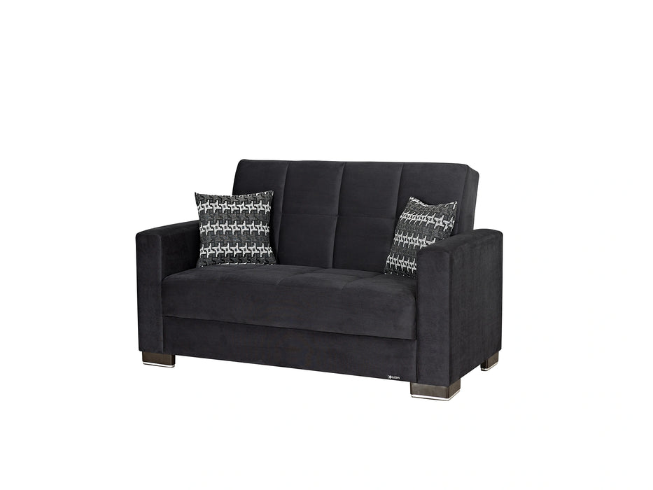 Ottomanson Armada Collection Upholstered Convertible Loveseat with Storage