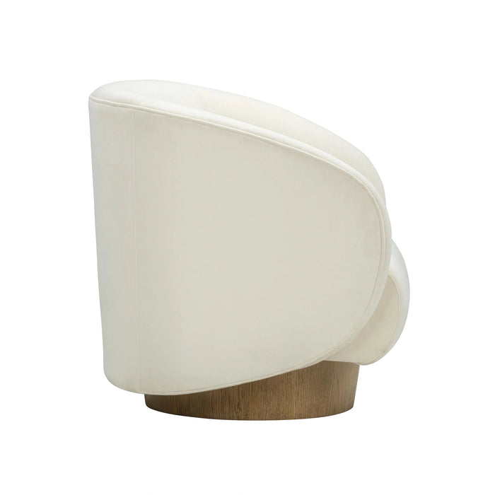 Presley Cream Performance Velvet Swivel Accent Chair