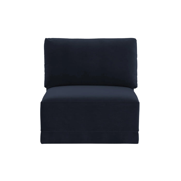 Willow Performance Velvet Modular Armless Chair