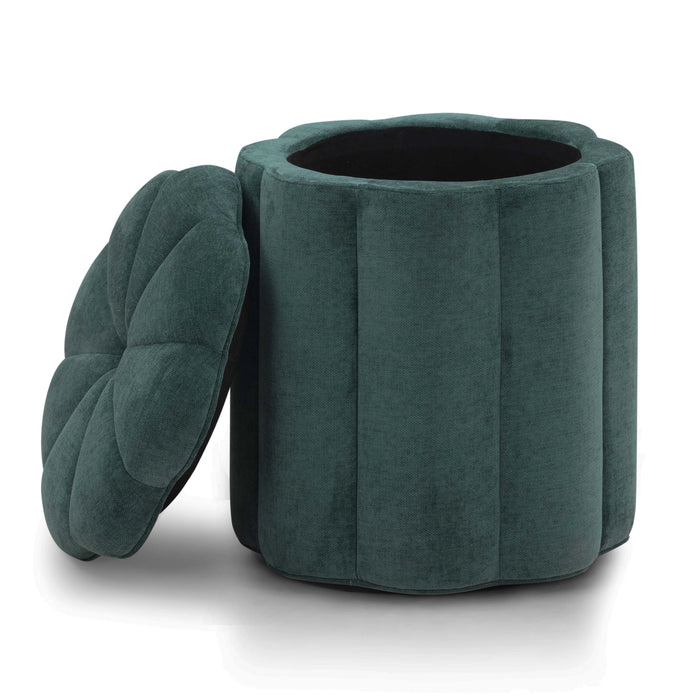 Fleur Textured Performance Velvet Storage Ottoman