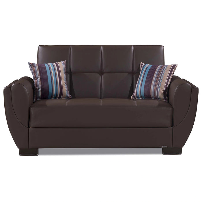 Ottomanson Armada Air Collection Upholstered Convertible Loveseat with Storage