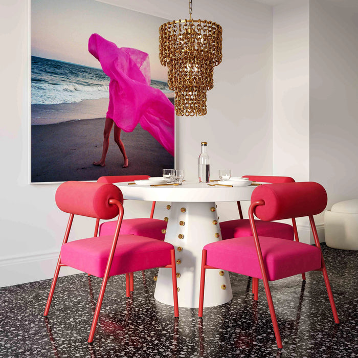 Jolene Performance Pink Velvet Dining Chair - Set of 2