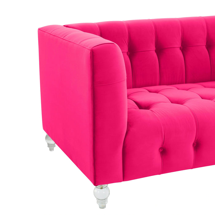 Bea 66" Hot Pink Performance Velvet Loveseat