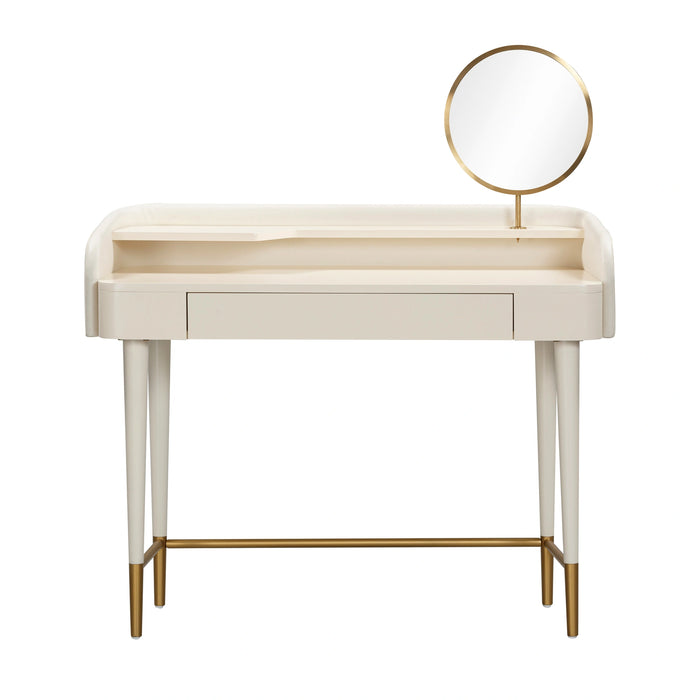 Penelope 45" Vegan Leather Wrapped Vanity Desk With Drawer