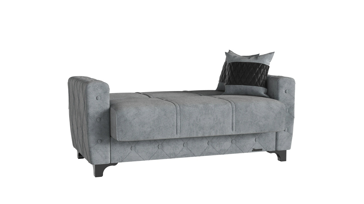 Ottomanson Sultan Collection Upholstered Convertible Loveseat with Storage