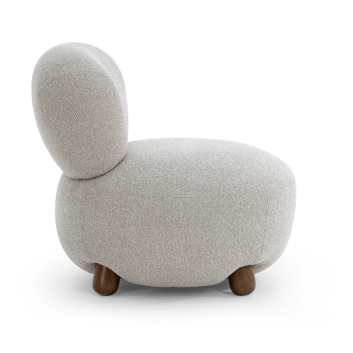 Pucker Warm Grey Performance Boucle Accent Chair
