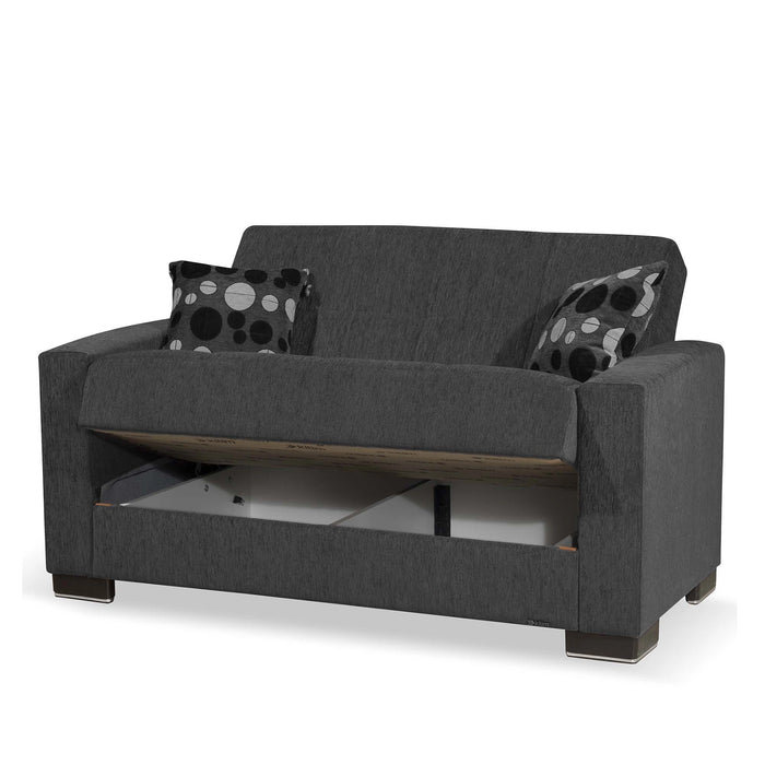 Ottomanson Armada Collection Upholstered Convertible Loveseat with Storage