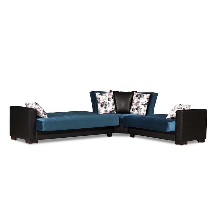 Ottomanson Armada Collection Upholstered Convertible Sectional with Storage