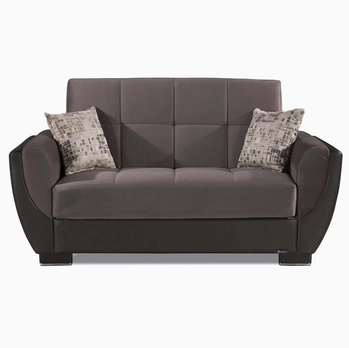 Ottomanson Armada Air Collection Upholstered Convertible Loveseat with Storage