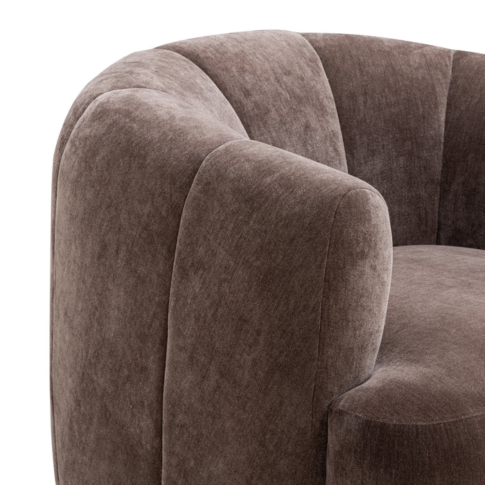 Jasmine Upcycled Contract-Grade Basketweave Fabric Swivel Accent Chair