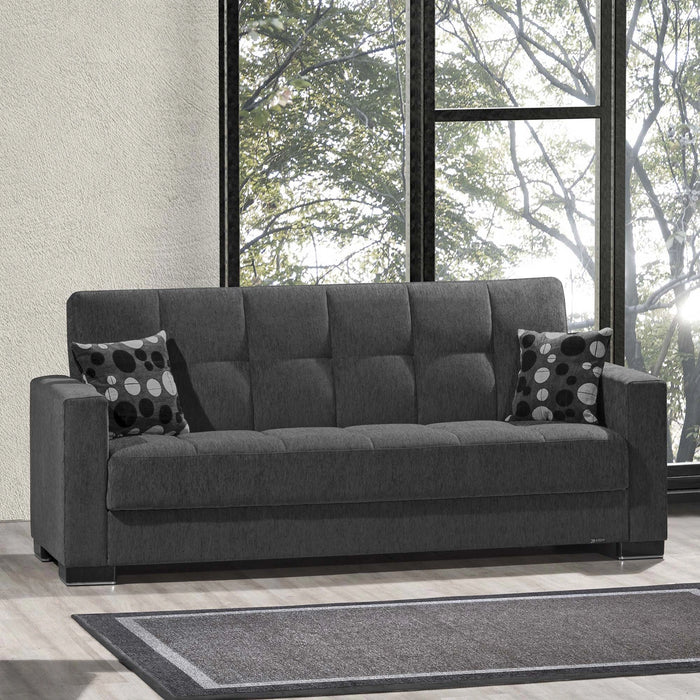 Ottomanson Armada Collection Upholstered Convertible Sofabed with Storage