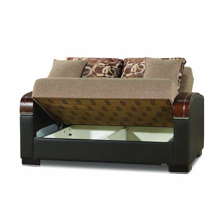 Ottomanson Mobimax Collection Upholstered Convertible Loveseat with Storage