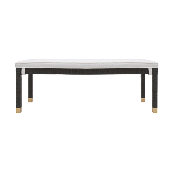 Amara 50" Woven Rattan Performance Fabric Bench