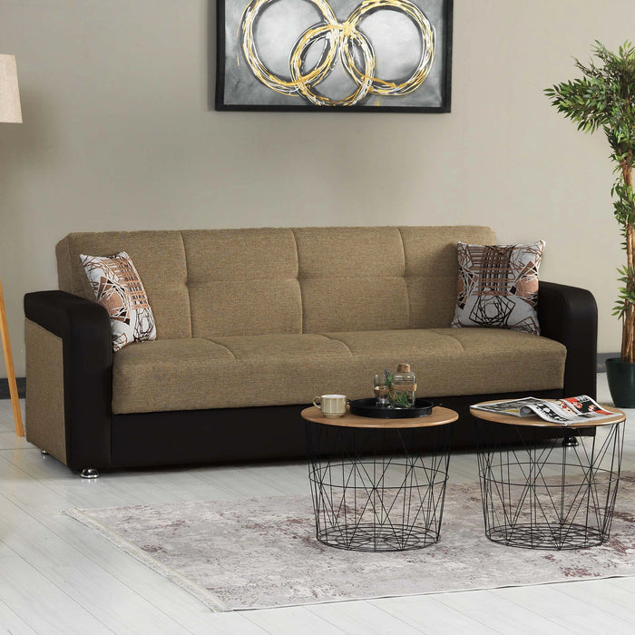 Ottomanson Harmony Collection Upholstered Convertible Sofabed with Storage