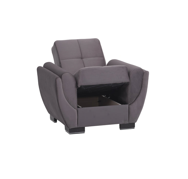Ottomanson Armada Air Collection Upholstered Convertible Armchair with Storage