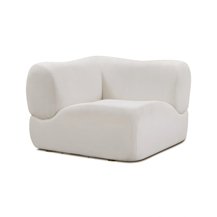 Zenith Contract-Grade Upcycled Fabric Cream Corner Wedge