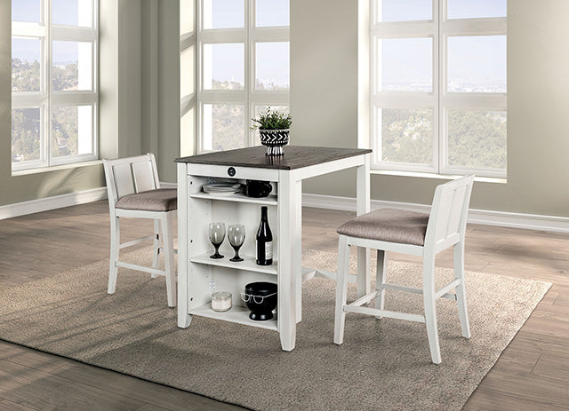 Lescles 3 Pc Counter Ht Set (1 Table + 2 Chairs) - Home And Beyond
