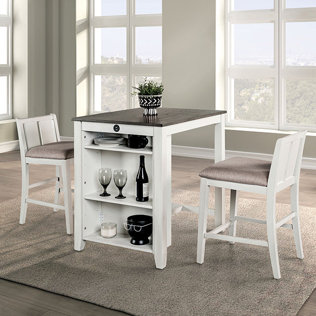 Lescles 3 Pc Counter Ht Set (1 Table + 2 Chairs) - Home And Beyond