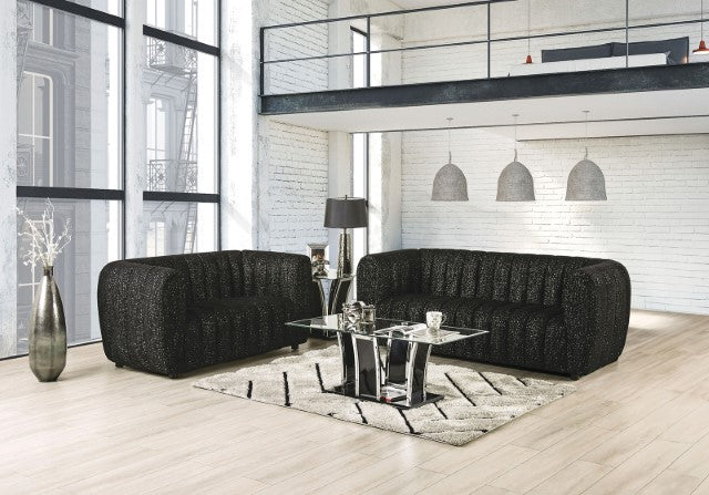 AVERSA Loveseat, Black, Gray, & White