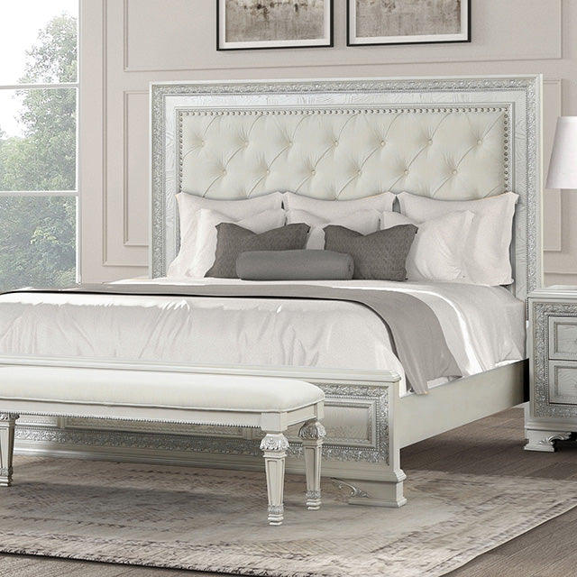 Stella Mia 4 Pc 5 Pc Queen Bedroom Set White & White - Home And Beyond
