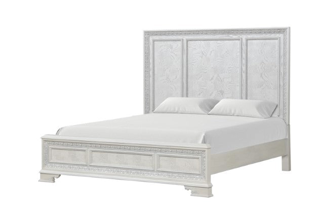 Stella Mia 4 Pc 5 Pc Queen Bedroom Set White & White - Home And Beyond