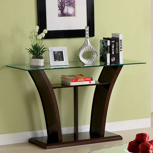 MANHATTAN IV Dark Cherry Sofa Table, Brown Cherry