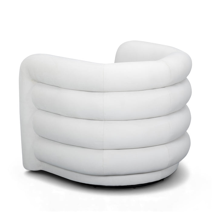 Curves Performance Velvet Swivel Accent Chair - Home And Beyond