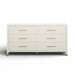 Dani 62" Cream Faux Shagreen 6-Drawer Dresser - Home And Beyond