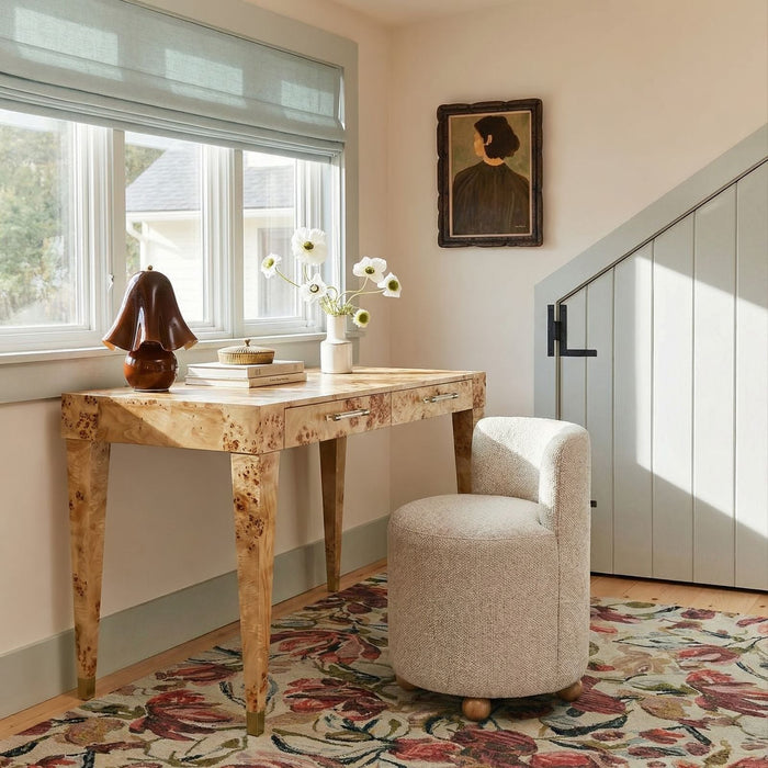 Hakuna Cream Performance Boucle Desk Chair - Home And Beyond