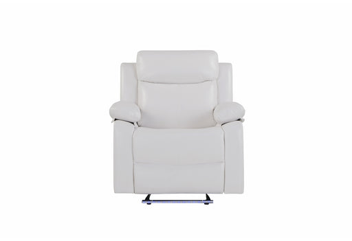 U6026 Blanche White Glider Recliner with LED