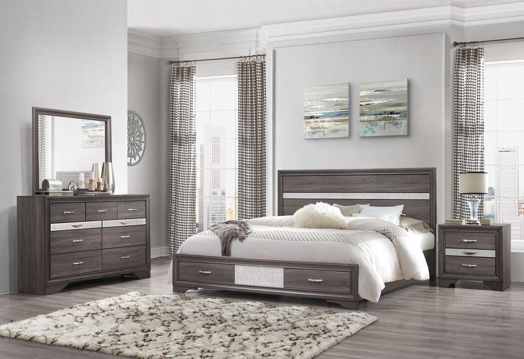 Seville Grey Bed Dresser Mirror Nightstand