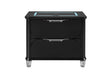 Lando Black Nightstand with Speaker and Wireless Charging Platform