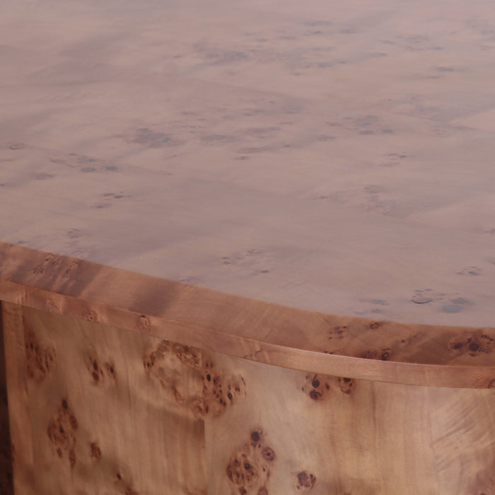 Gladyss 87" Brown Burl Oval Dining Table