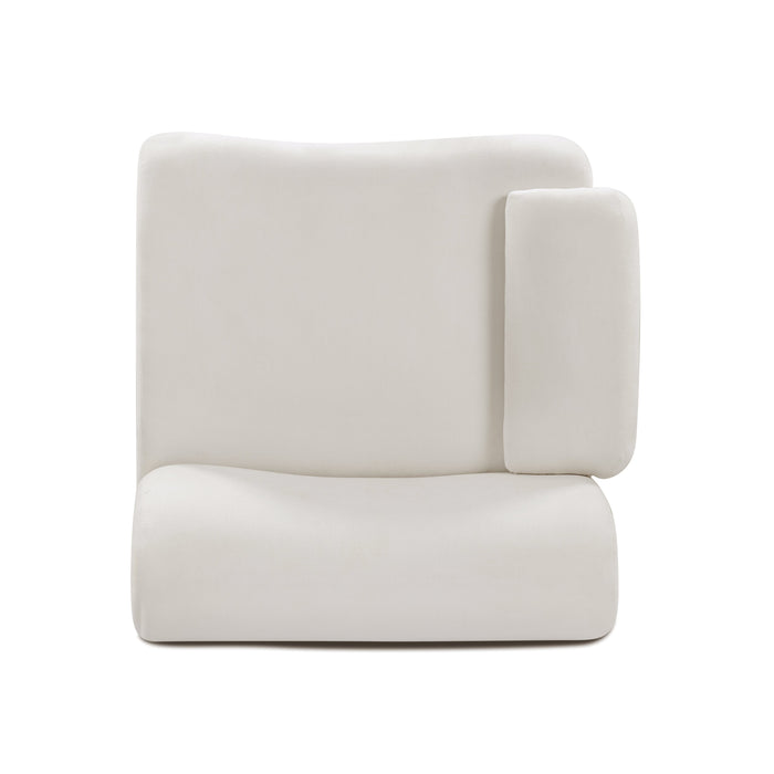 Zenith Contract-Grade Upcycled Fabric Cream Corner Chair