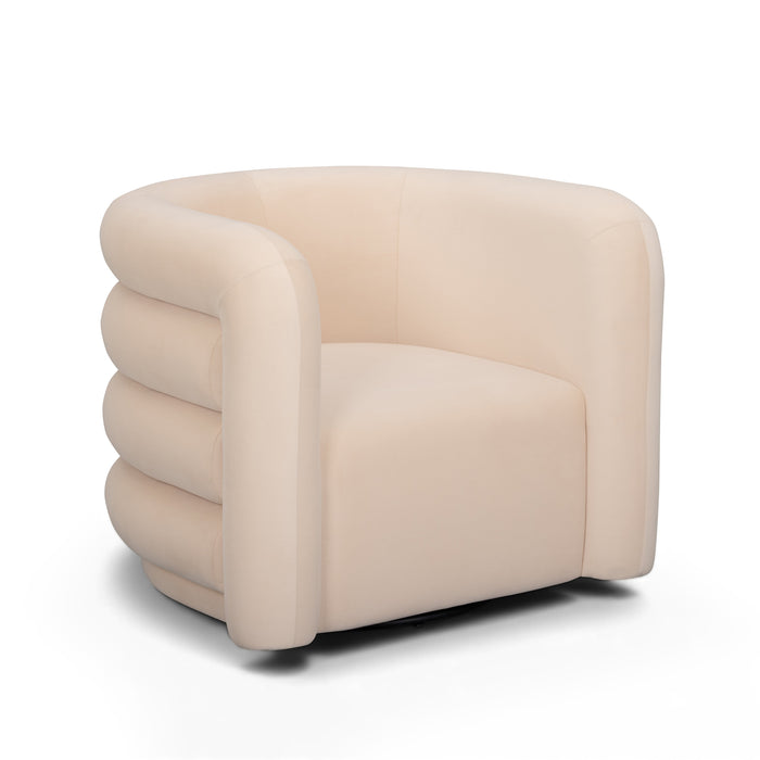 Curves Performance Velvet Swivel Accent Chair - Home And Beyond