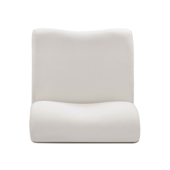 Zenith Contract-Grade Upcycled Fabric Cream Armless Chair